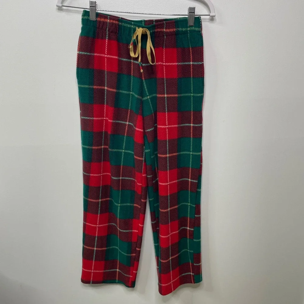 Cuddl Duds‎ PXS Fleece Pajama Set Green Red Plaid Loungewear Sleep Christmas PJ